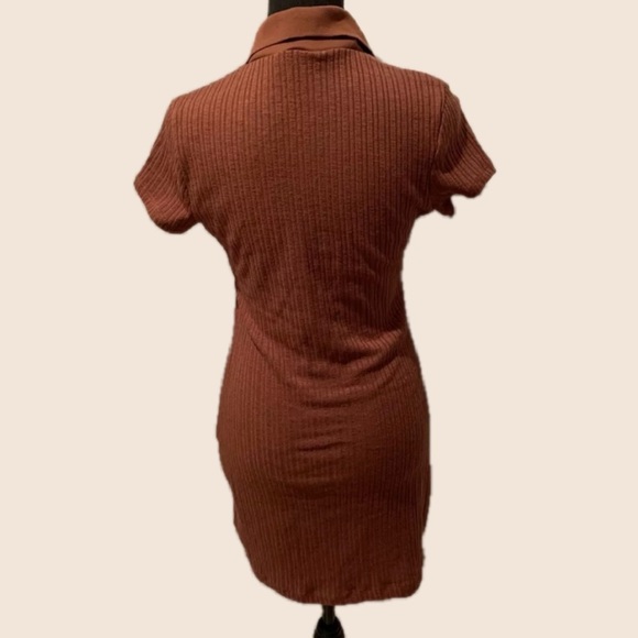 Wild Fable Rust Ribbed Polo Mini Dress - XS - Picture 3 of 5